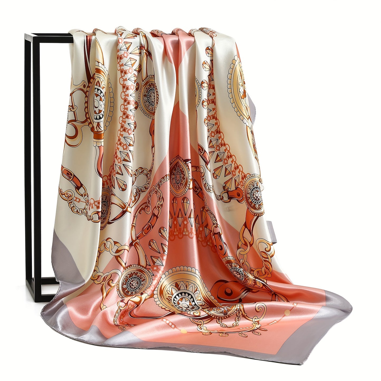 New 90*90cm printed headscarf for all seasons, perfect for air-conditioned rooms and outdoor sun protection.