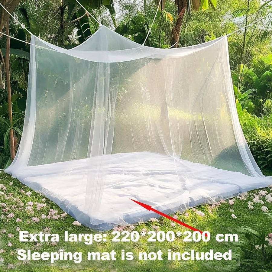 Travel Camping Net Tent 1pc with large space and 15 eye encrypted mesh square mosquito net. Suitable for hammock, camping, bedroom, and yard. Comes in 4 sizes and easy to install.