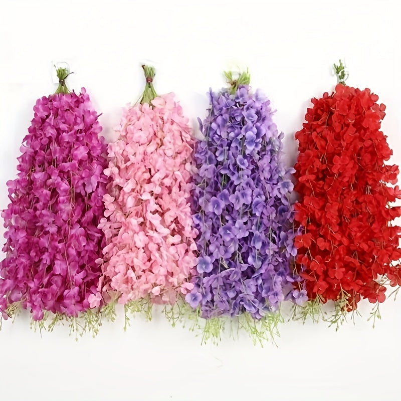 10pcs Simulation Purple Vine Flower for Outdoor Holiday Wedding Decoration