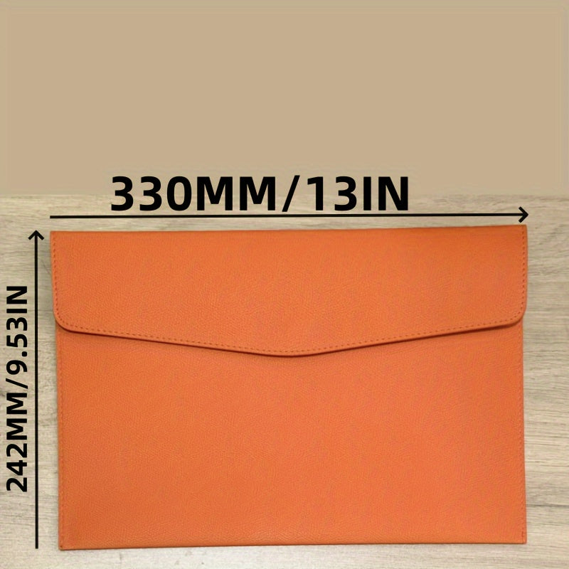 Waterproof PU A4 document bag with large capacity, ideal for business and office use.