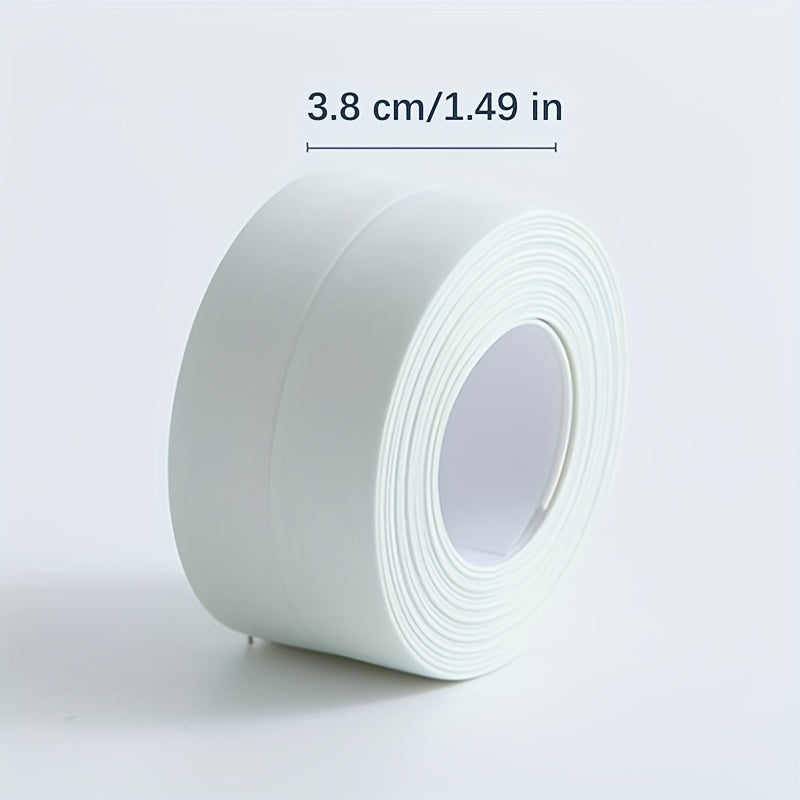 1 roll of PVC sealing strip for bathroom showers and bathtubs, self-adhesive and waterproof, 3.2m/125in in length.