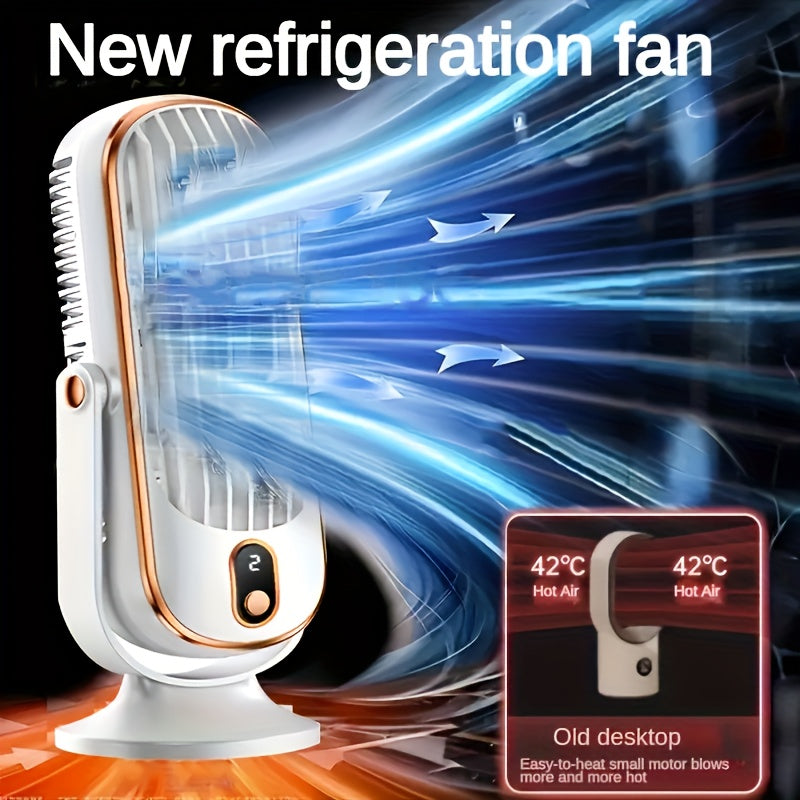 Portable Air Conditioner Fan with Dual Motors, Large Battery, and 5-Speed Air Cooling. Features a 720° Surround Air Blower perfect for use in the office, while traveling, camping, or in an outdoor RV. This USB fan makes for a great Thanksgiving