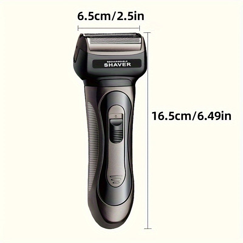 1pc Professional Multi-Function Electric Razor for Men, USB Rechargeable, Dual Blade, Stainless Steel, Nose Hair Trimmer, Precision Head, 30-45min Long-Lasting, No Water Wash, 1200mAh