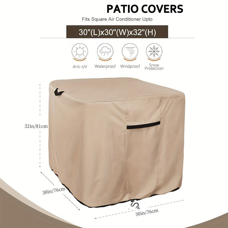 Protect your air conditioner from the elements with the Waterproof 400D Square Air Conditioner Cover. This cover fits units measuring up to 30 inches wide, 30 inches deep, and 32 inches high. No power is needed for installation, making it perfect for