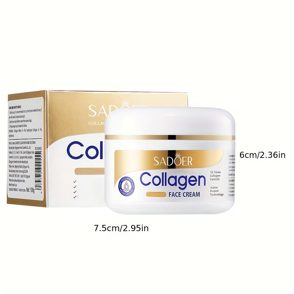 100g Collagen Face Cream for Day & Night, Moisturizes, Brightens, and Contains Retinol.