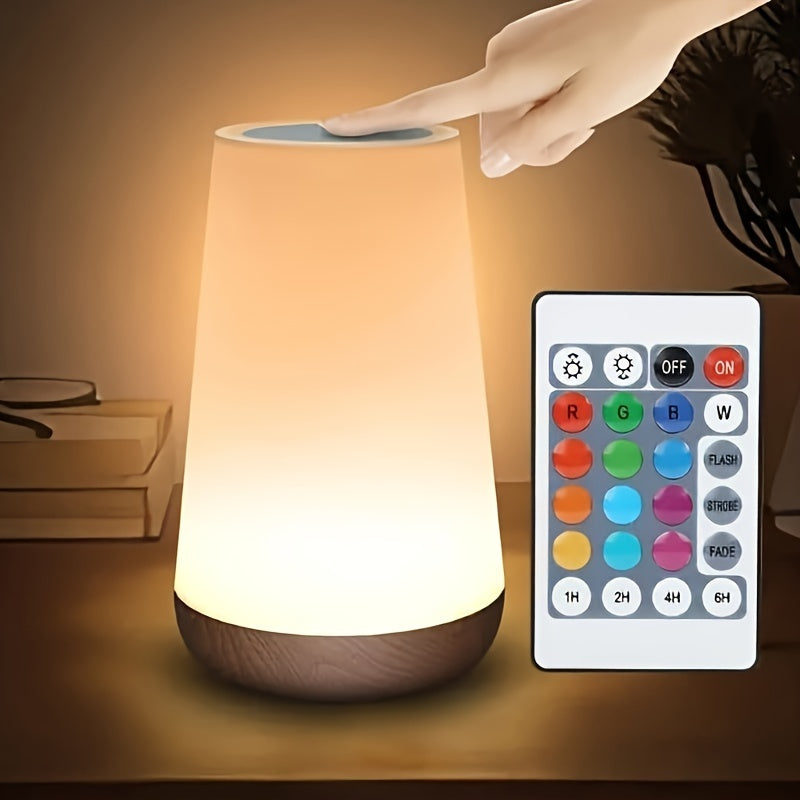 Bestseller: USB Rechargeable Touch Night Lamp with Remote Control - Warm White LED, 13-Color RGB, Portable & Smart with 5 Levels of Brightness, Polymer Battery, Sensor Light.