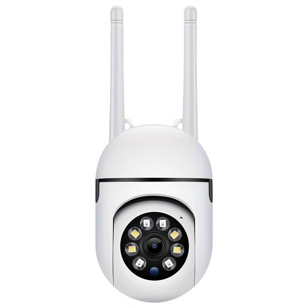 HD WiFi security camera with 1080P night vision, AI motion detection, 355° intercom, dual audio, indoor/outdoor surveillance system powered by USB.