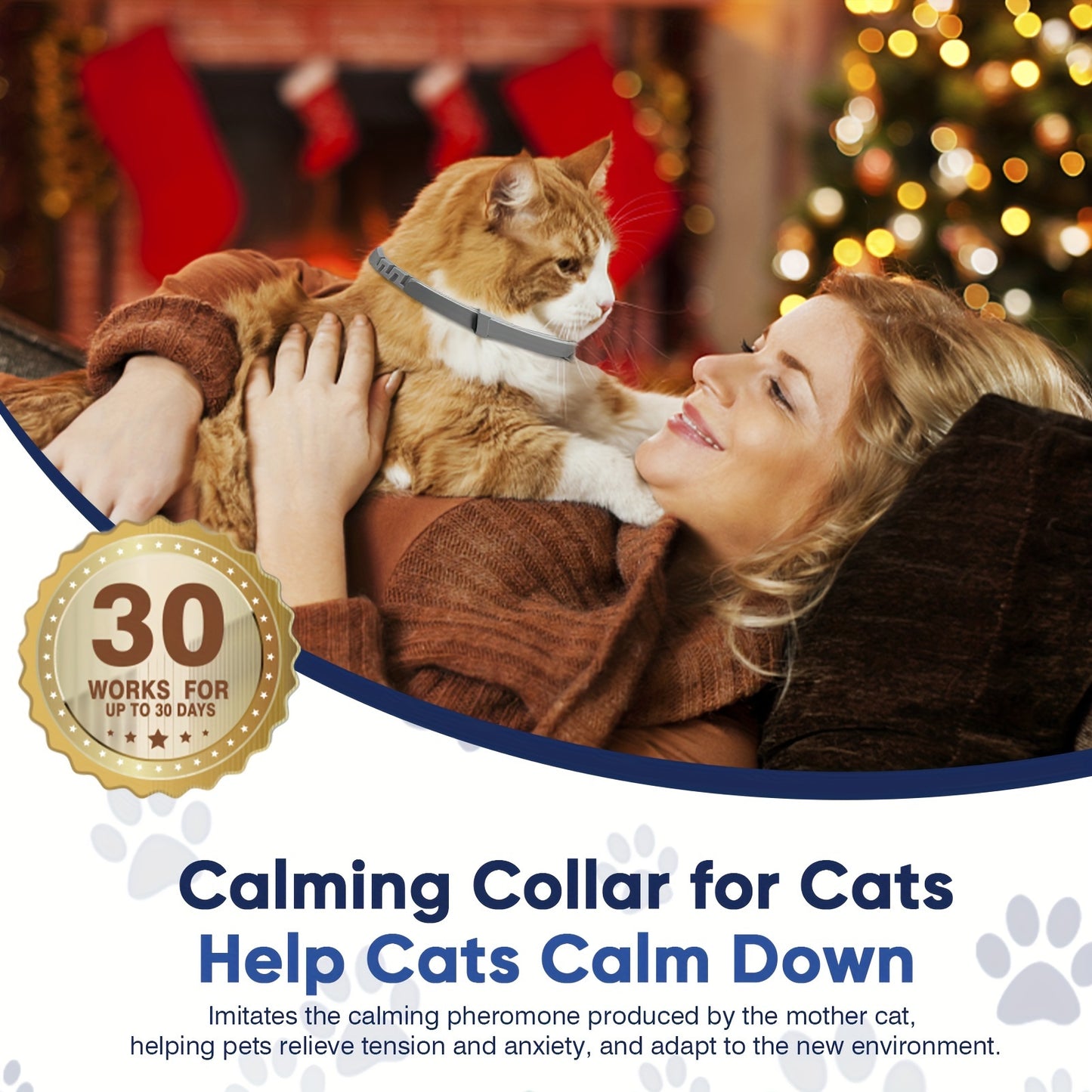 4 calming collars for cats relieve anxiety and stress for 30 days, with adjustable pheromone collar suitable for all cats.