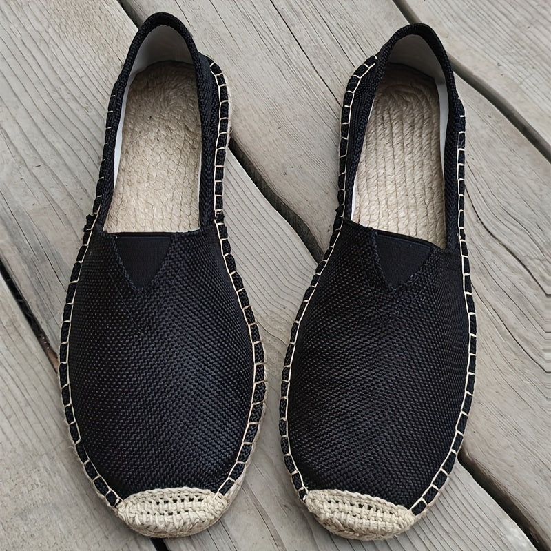 Men's slip-on espadrilles for casual comfort while walking.