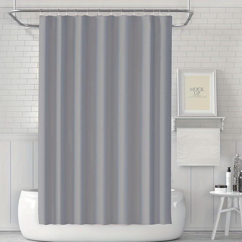 Waterproof shower curtain with magnets and hooks, easy to clean, suitable for all seasons including Christmas.