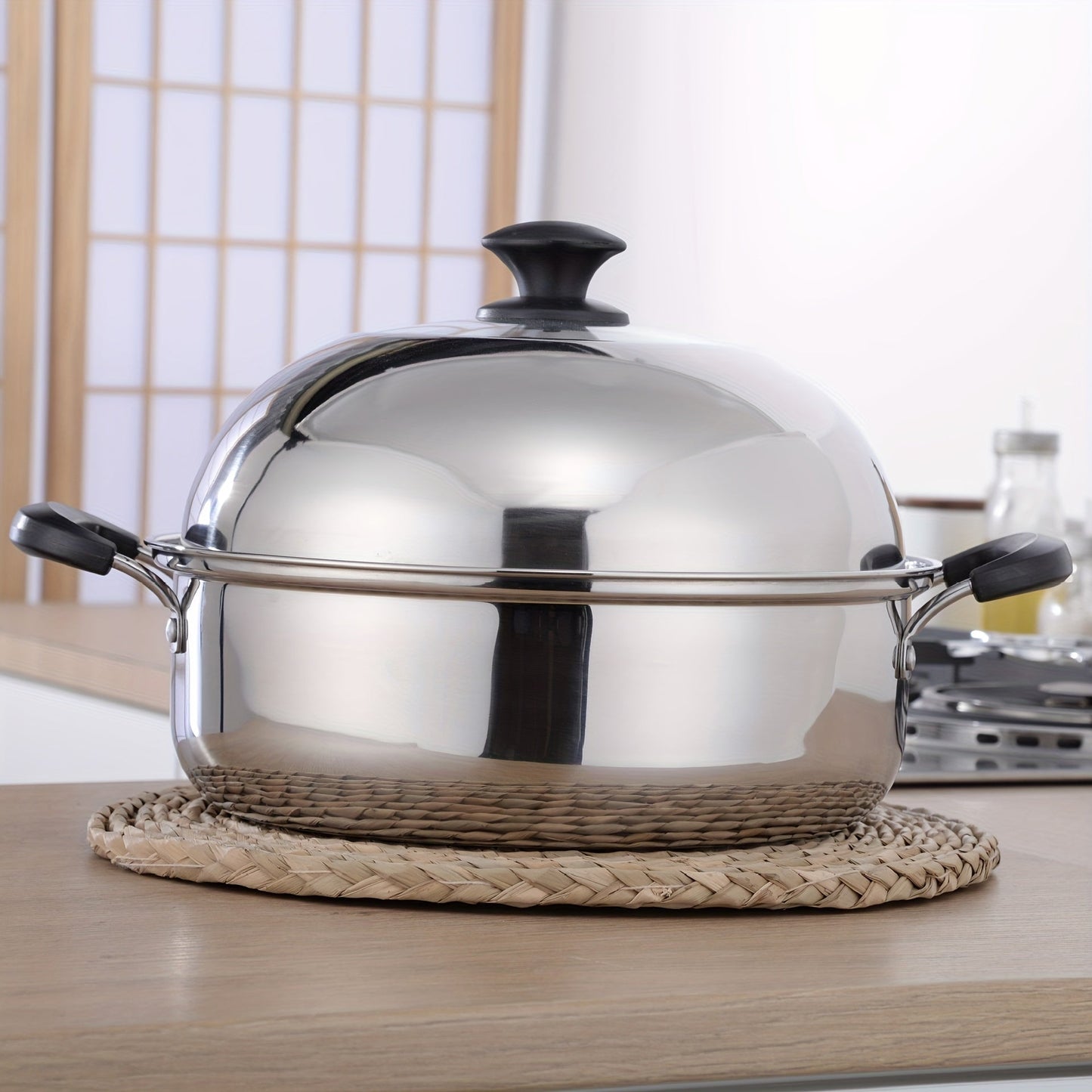 Durable and Versatile Stainless Steel Steamer Pot for Home Cooking - Works with Electric and Gas Stoves