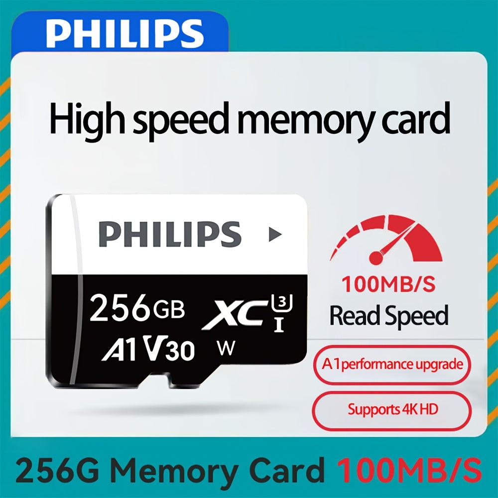 PHILIPS Карта памяти Mini SD, 256 ГБ - 8 ГБ, класс 10, для телефона/планшета/камеры/дрона