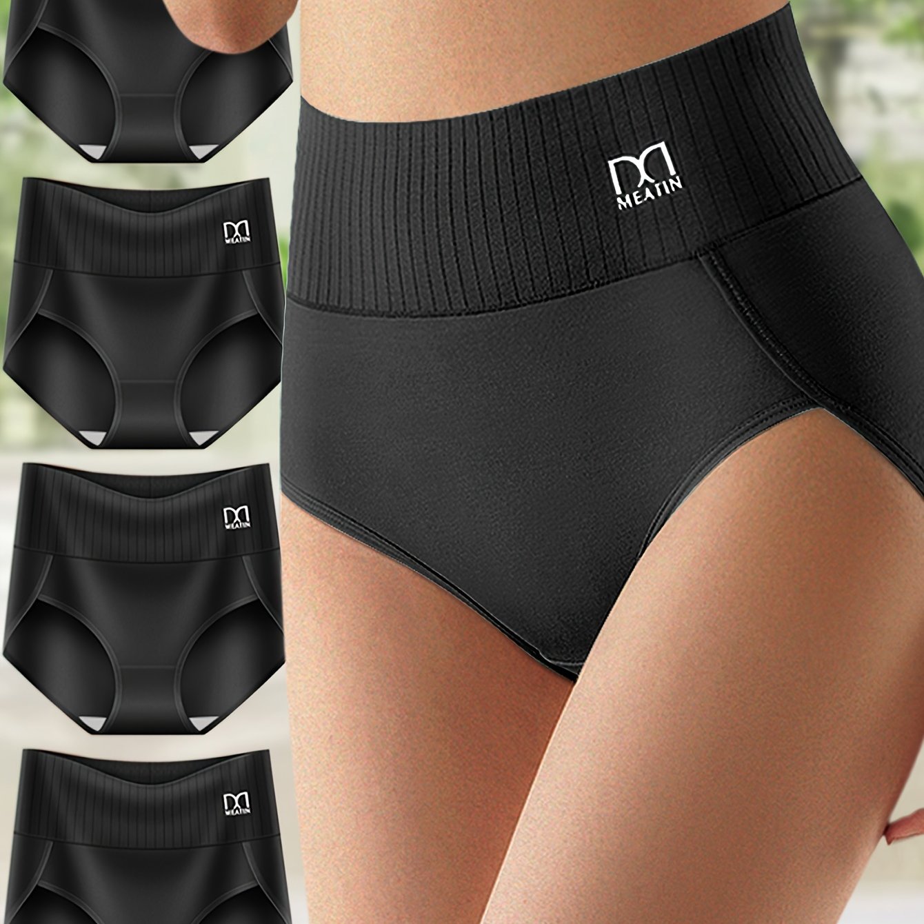 4-pack Women's High Waisted Full Coverage Fabric Underwear