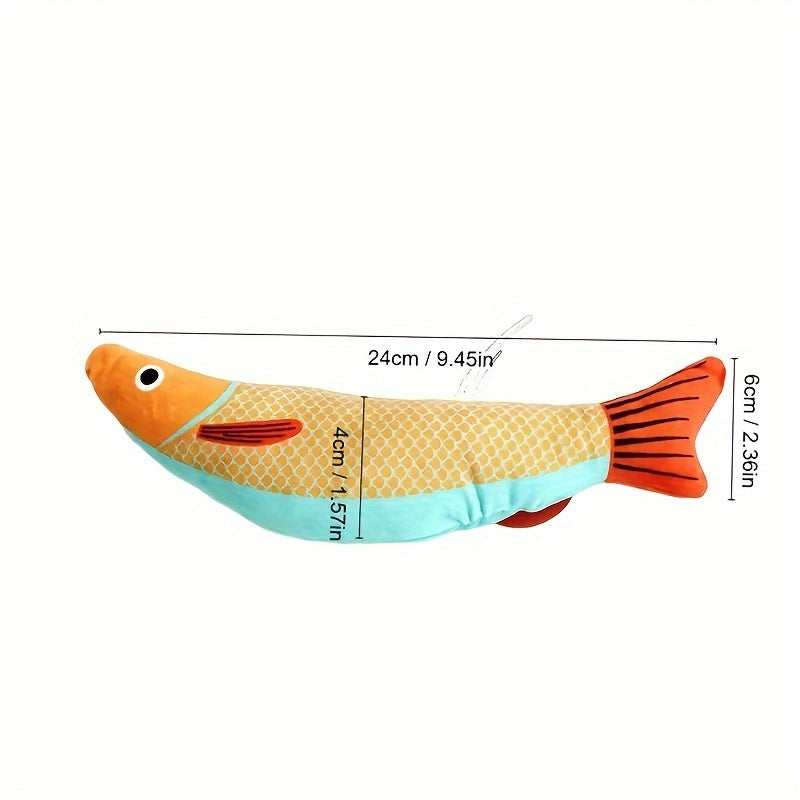 1 or 2 Cat Toy Saury Fish for interactive indoor exercise, with crinkle sound and soft, durable material.