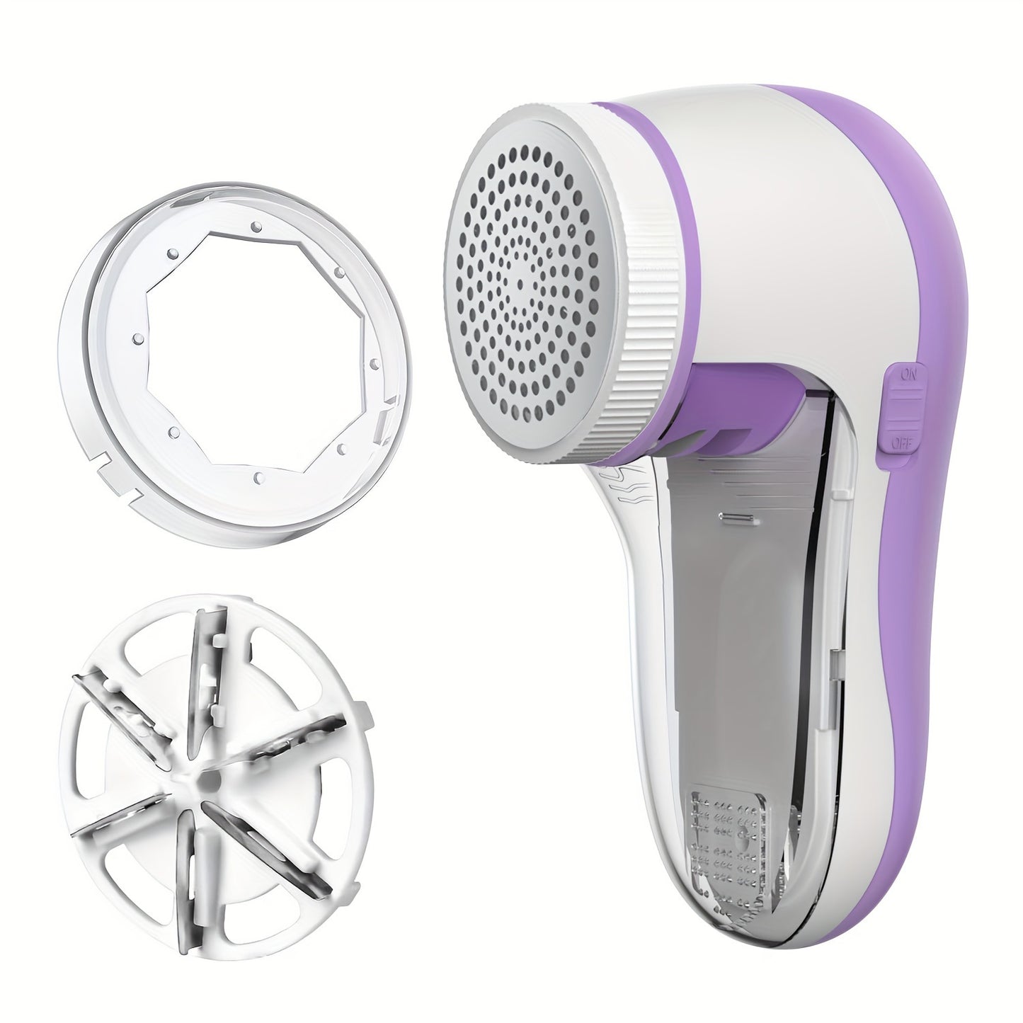 1 set including a 2-in-1 fabric shaver with built-in lint roller and 6-leaf blade USB rechargeable sweater shaver for removing lint and fuzz from clothes, bedding, furniture, carpet, and