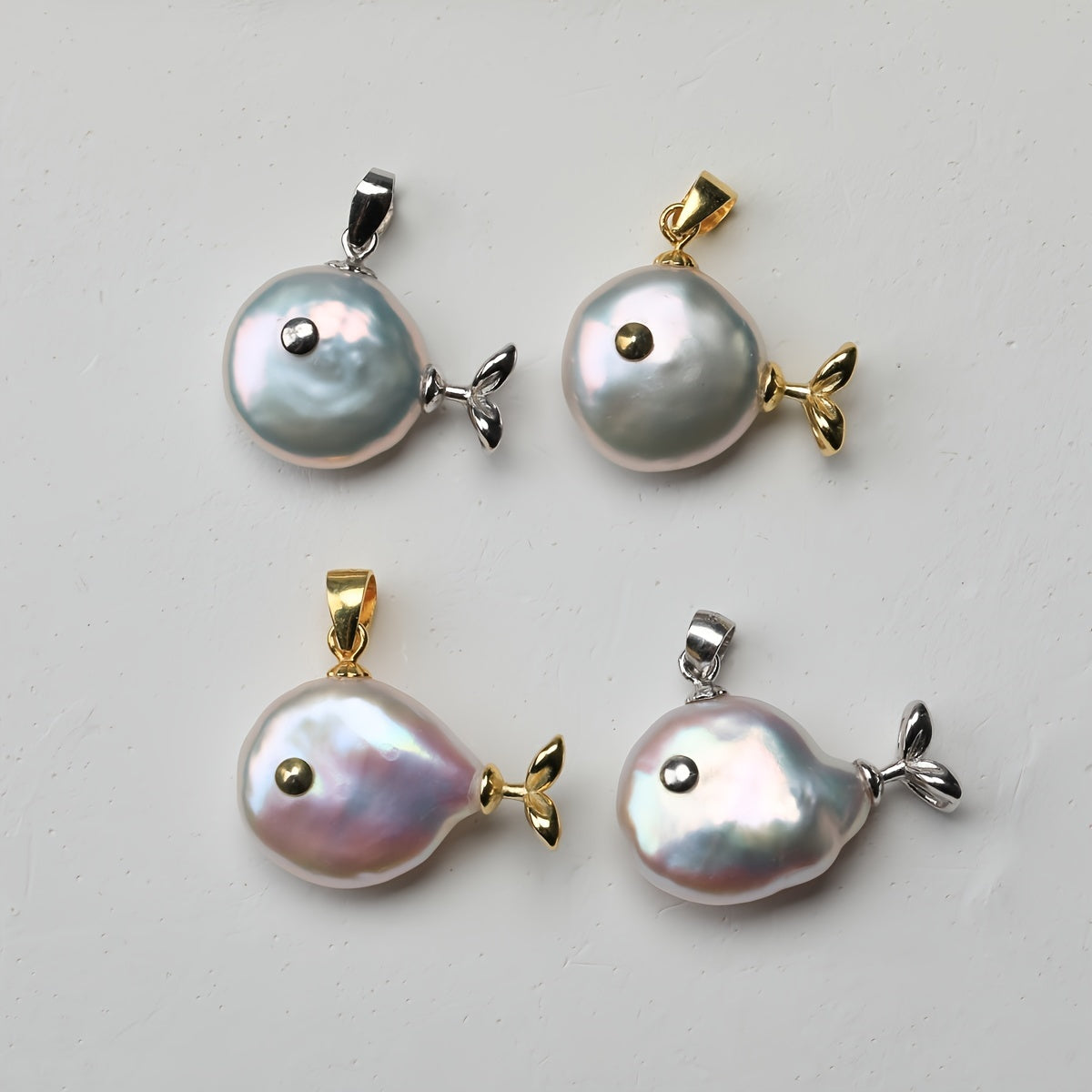 Handmade Baroque Freshwater Pearl Fish Pendant - S925 Sterling Silver, Adorable Nautical Theme, Perfect for Daily Wear and Gifting, No Batteries Needed