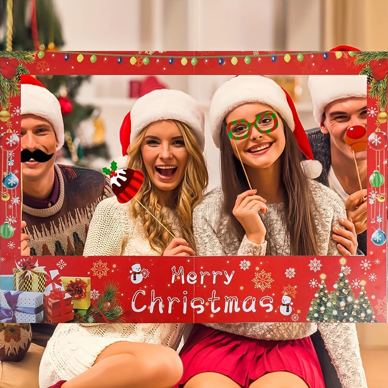 Foldable paper photo frame with patriotic theme for Christmas party photo booth