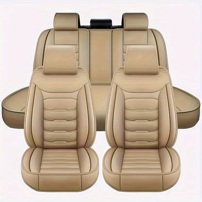 5-Seat car seat covers made of faux leather, resistant to scratches and wear, suitable for SUVs and sedans all year round.