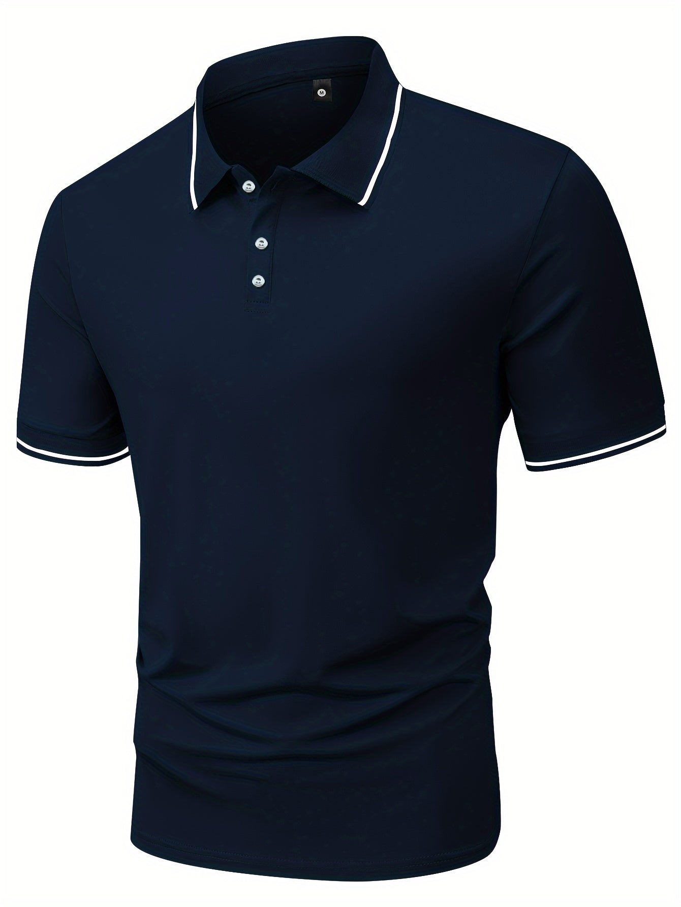 Men's Striped Golf Shirt, Short Sleeve Shirt for Summer Outdoor Casual Wear.