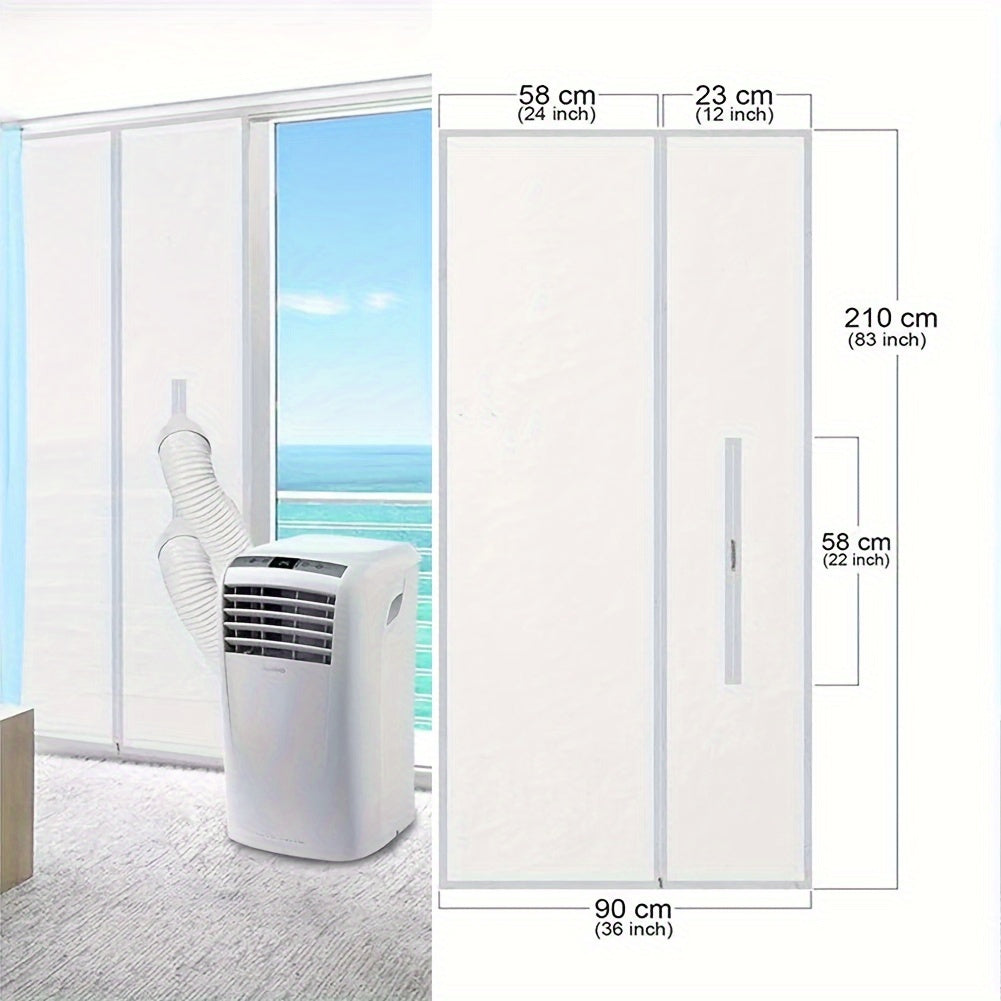 Indoor Mobile AC Sealing Accessory - 58x90cm Door and Window Baffle Cloth for Portable Air Conditioner, Made of Plastic, No Electricity Needed