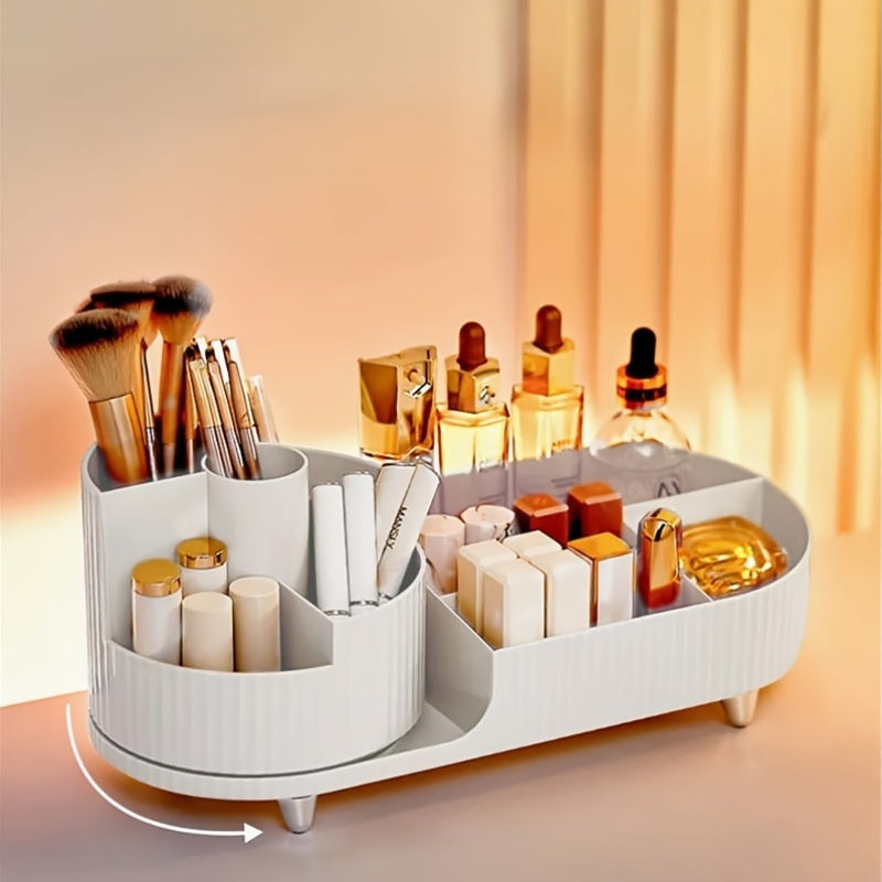 Wnnideo Makeup Organizer Carousel 360 daraja aylanadi - Terini parvarish qilish, parfum, cho'tkalar va lab bo'yog'i uchun plastik ish stoli saqlash ko'rgazmasi - Elektr energiyasi talab qilinmaydi.