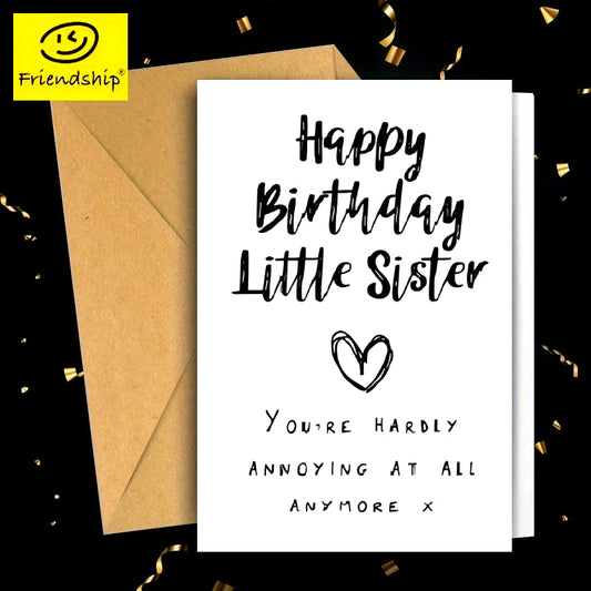 Adorable Sister Birthday Card - Ideal Present from Loved One, Special Thank You Note