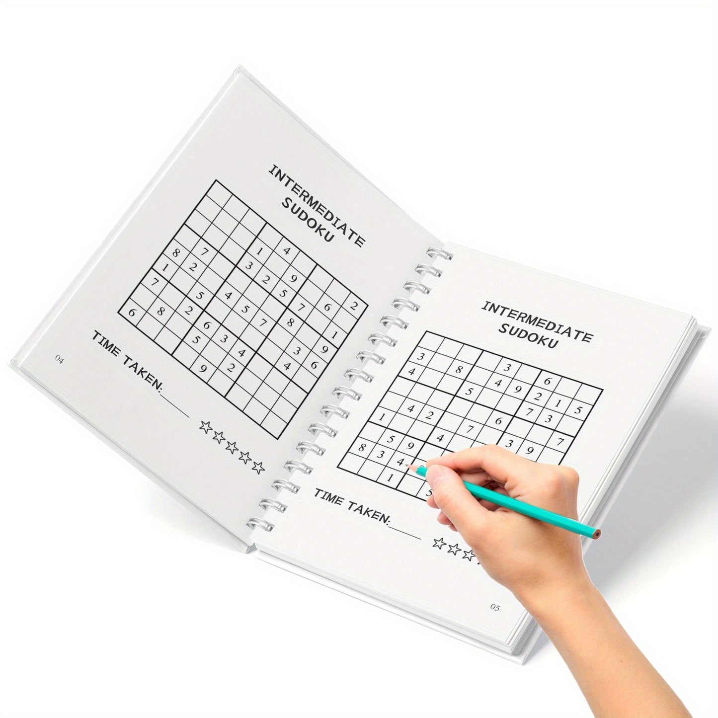 Sudoku book for ages 6-9, intermediate level brain teasers in English by Zhidian International (USA) LLC, 2024 edition