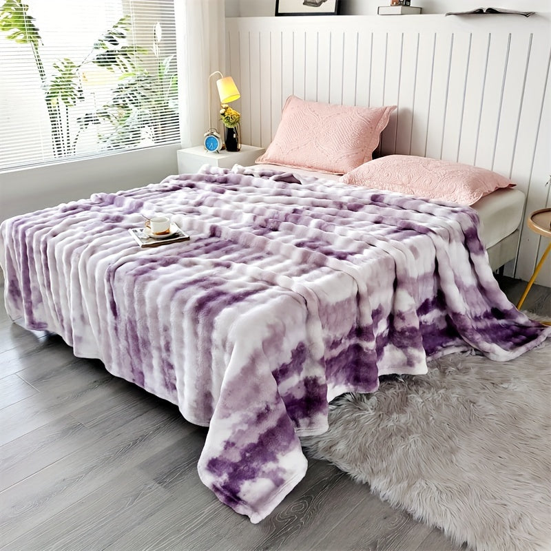 Luxurious Ultra-Soft Faux Rabbit Fur Throw Blanket in Tie-Dye Plush Design, Ideal for All Seasons. Stay Warm and Cozy with its Reversible Feature and Easy Machine Washable Care. Perfect for Adding Comfort and Style to your Sofa, Bed or Living Room -