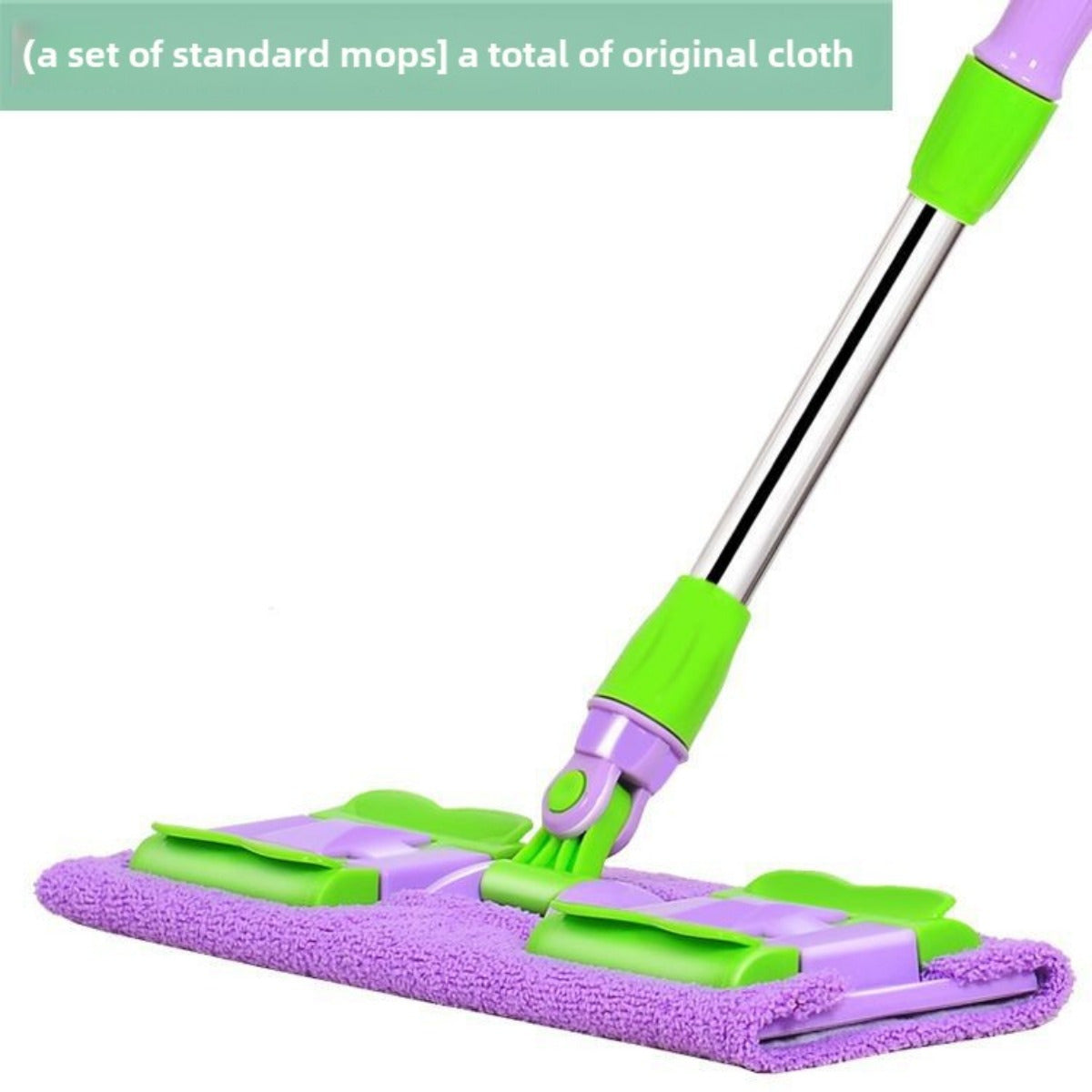 Adjustable handle makes this versatile microfiber flat mop ideal for cleaning hardwood, tile, and glass surfaces, whether wet or dry.