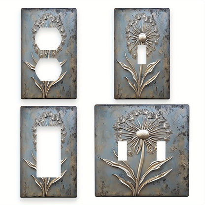 Stylish White Dandelion Light for Switch Cover - Adds a decorative touch to country bathrooms and bedrooms, easy to install without batteries.