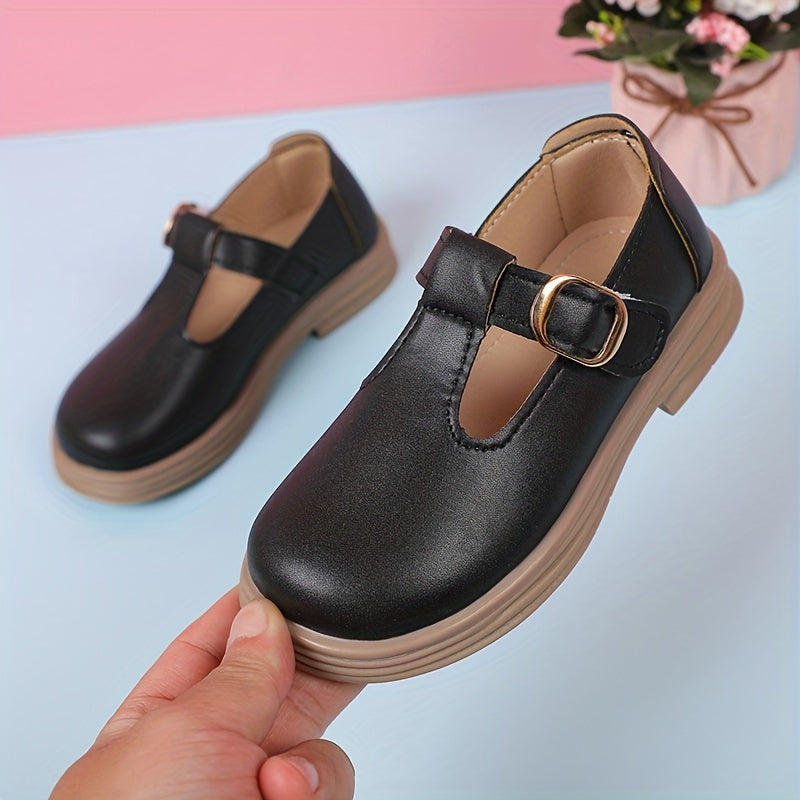 Stylish Mary Jane shoes for girls with non-slip sole, suitable for indoor and outdoor wear in spring and autumn.