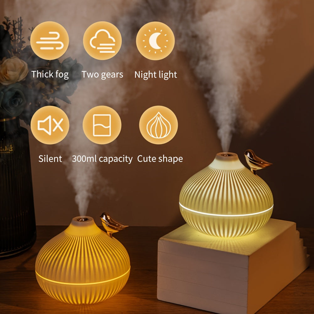 USB-powered cool mist humidifier with LED lights - great for home, office, car, and school - perfect gift for air purification and room refreshment.