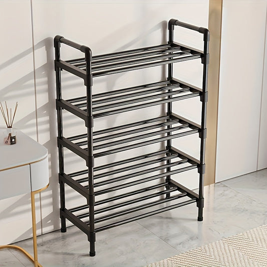 Easy to install and space-saving shoe rack with multiple layers – ideal for storing shoes and boots in entryways, living rooms, and bedrooms. The metal storage design offers a large capacity for organizing your footwear.