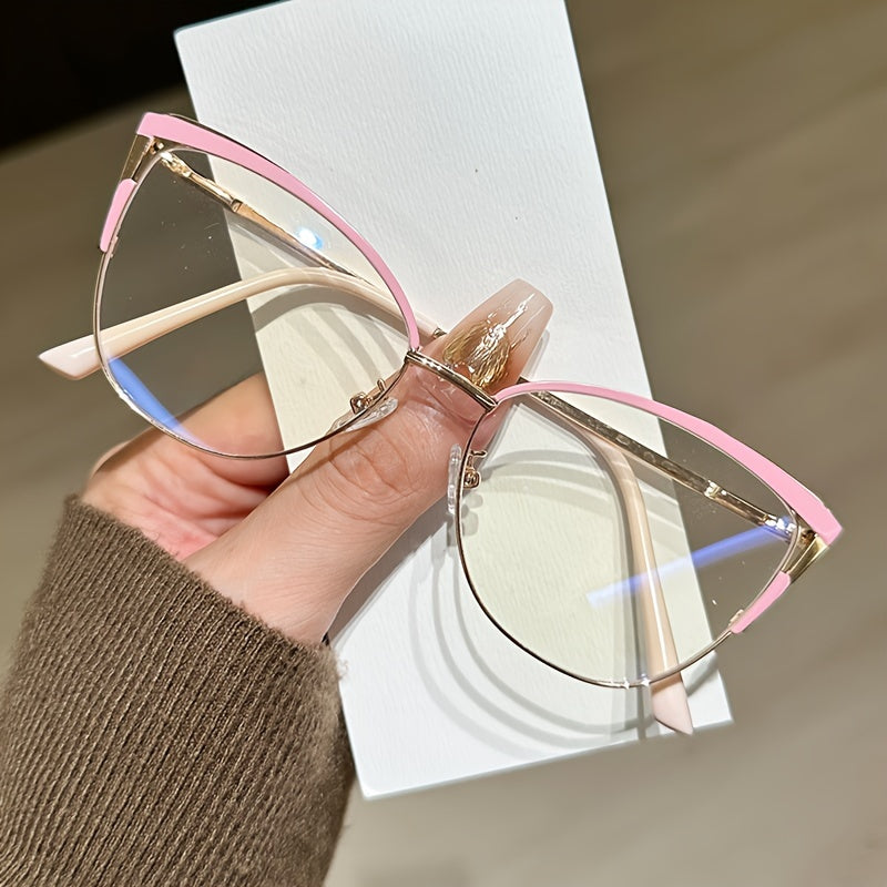 Anti-blue light mirror glasses with large fashionable frame and stylish design suitable for all face shapes.