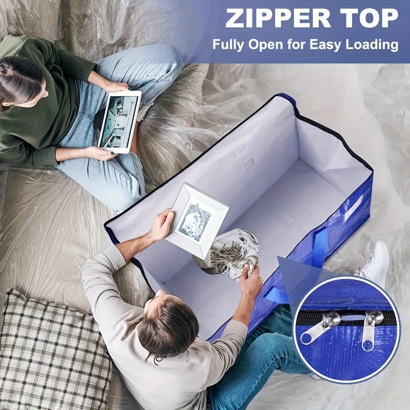 Large 1PC capacity moving bag that collapses for easy storage. This heavy-duty bag features strong zippers and handles, with a bearing capacity of up to 20.0KG. Ideal for saving space and transporting belongings, this sturdy bag is a great alternative to