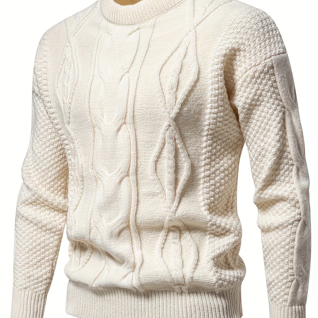 Solid Argyle Knit Sweater for Plus Size Men for all seasons.