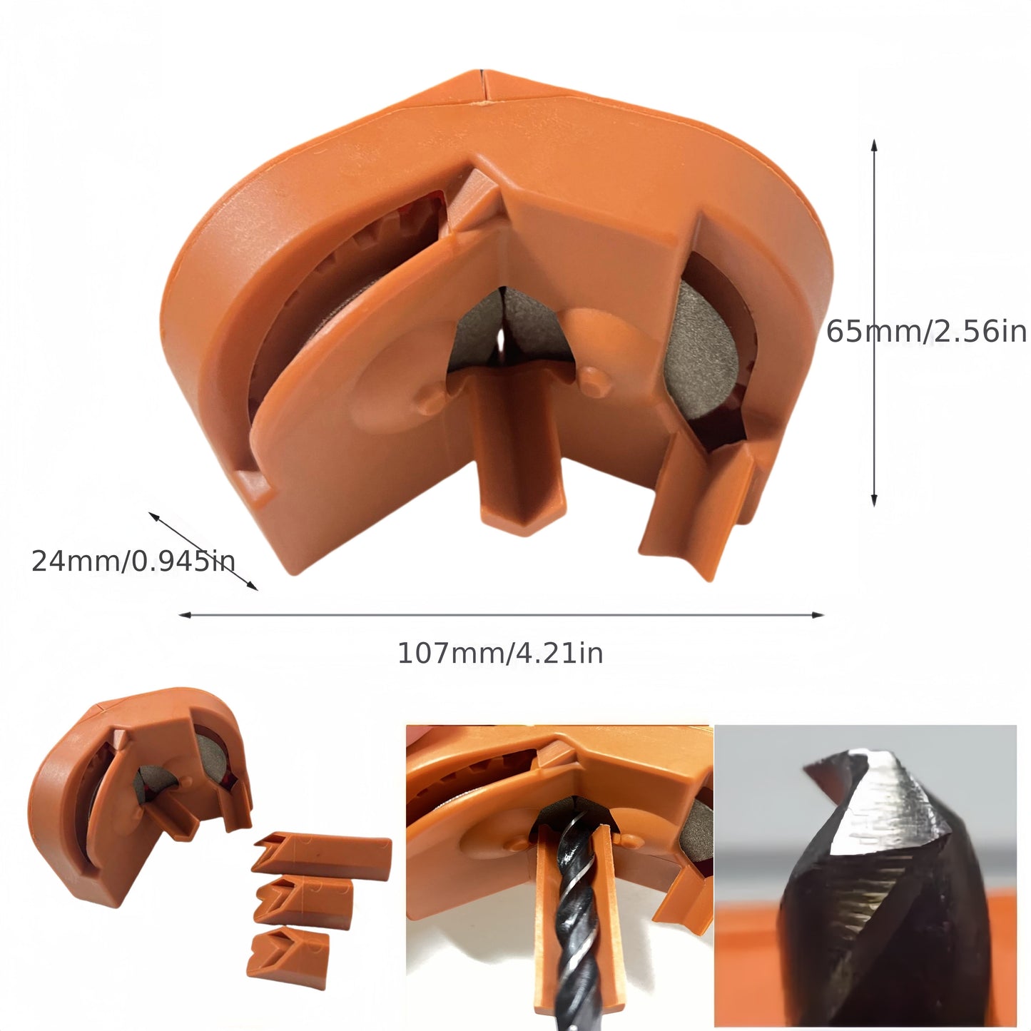 ProSharp Portable Drill Bit Sharpener - a manual handheld tool for chainsaw and drill bits made of durable metal and plastic, no electricity or batteries needed.