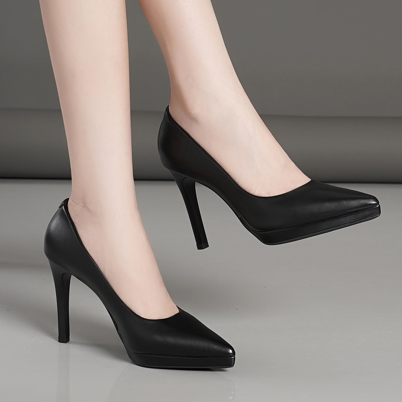 Chic stiletto high heels for work, with pointed toe and slip-on style for comfort.