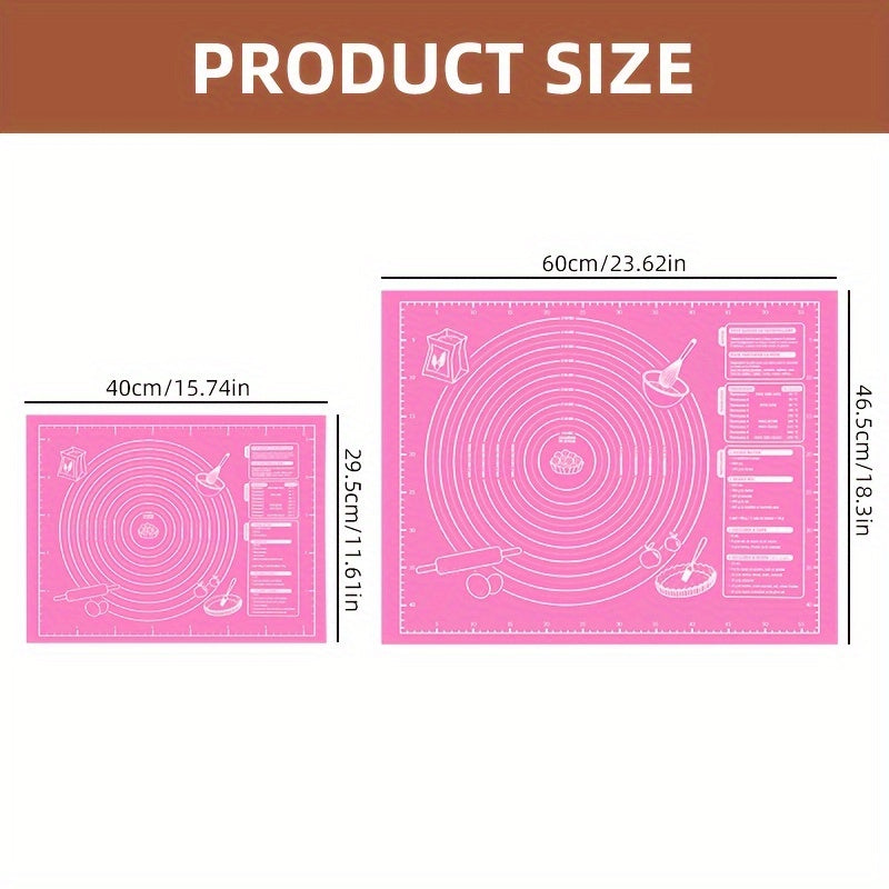 Durable 1pc EVA Baking Mat (29.97x29.97 cm) with Measurement Guide for easy Dough Rolling, Pie Crust, Bread, Candy, and Cookies. Ideal for Home & Restaurant use.