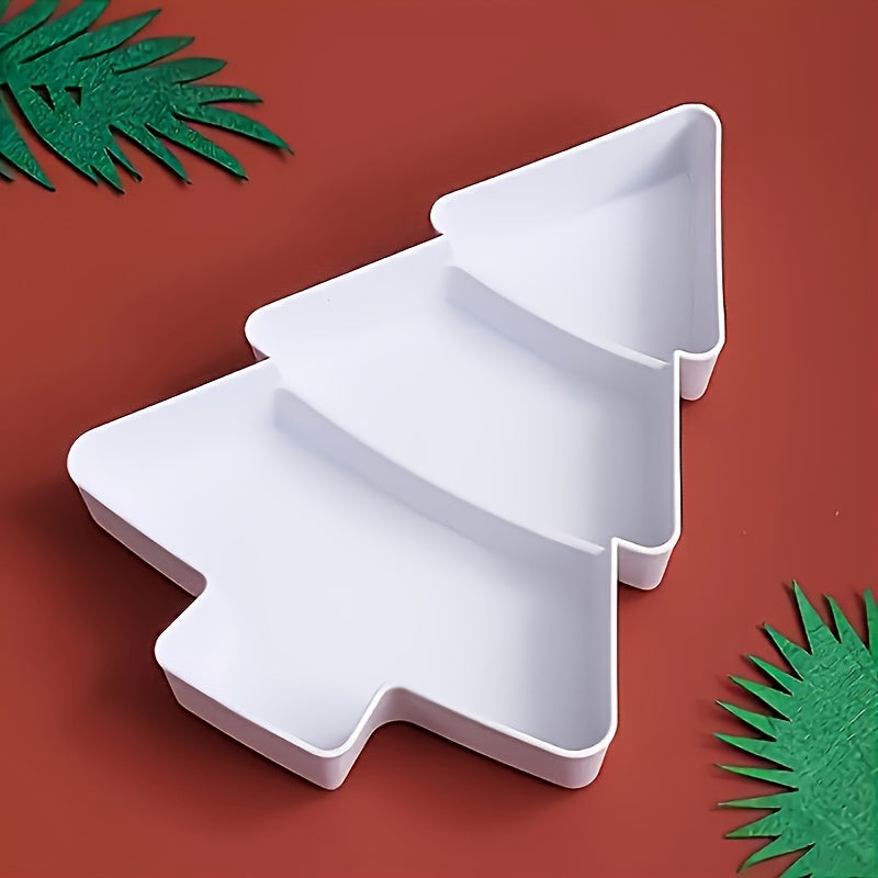 A set of Christmas tree shaped plastic trays perfect for serving appetizers, candy, salad, dessert, and nuts. These food-safe party trays are great for home, office, and holiday gatherings. Each pack includes multiple trays for easy serving and clean up.