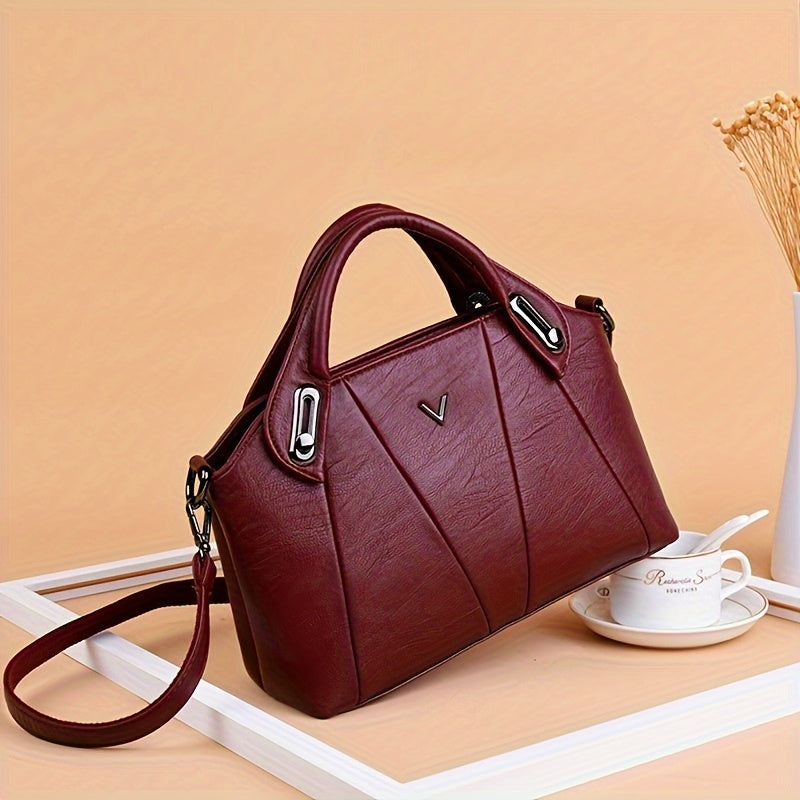 Stylish Solid Color Handbag for Women