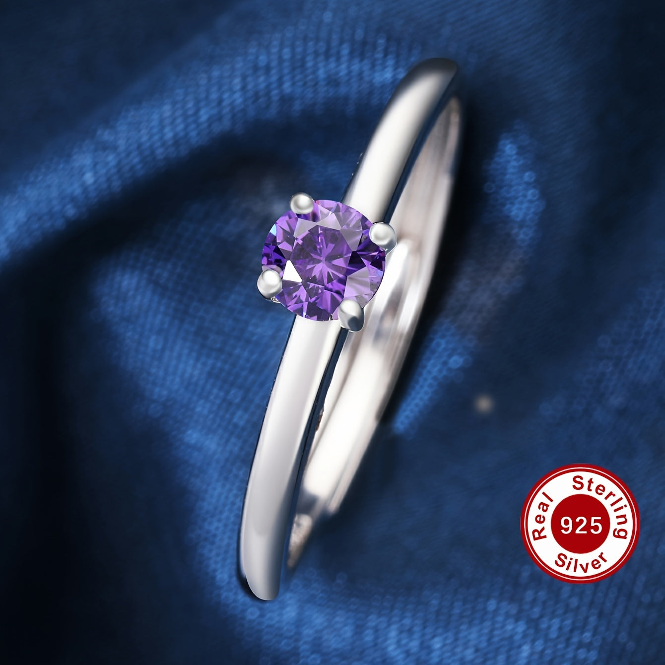 1 piece of low allergy 925 pure silver set with small zirconia stones and stackable design, featuring 12 birthstone options in an open wedding ring. The silvery set has a total weight of 1.26g, with the ring alone weighing 1.35g. This simple and elegant