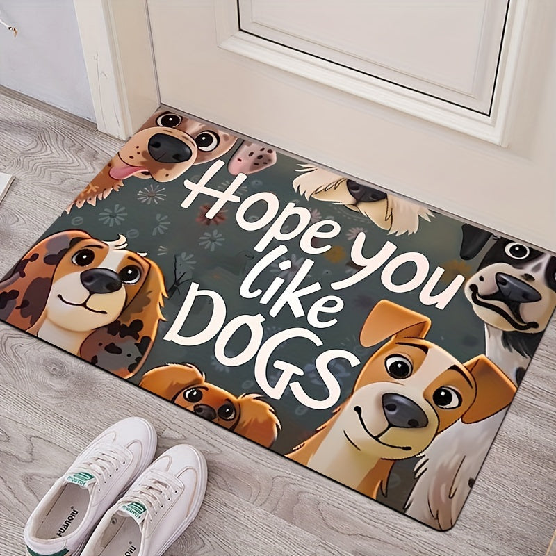 Soft and Thick Adorable Cartoon Dog Door Mat - Machine Washable with Non-Slip Backing | Perfect for Kitchen, Living Room, or Bedroom | Decorative Indoor Entrance Rug