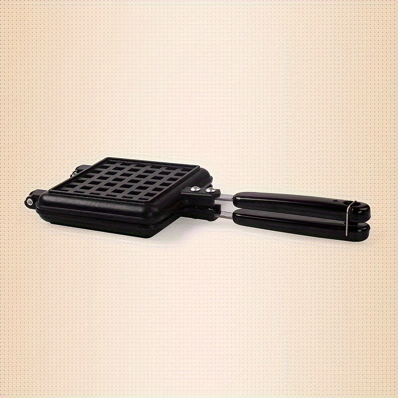 Square waffle maker for gas stovetops, perfect birthday gift for cooking enthusiasts.