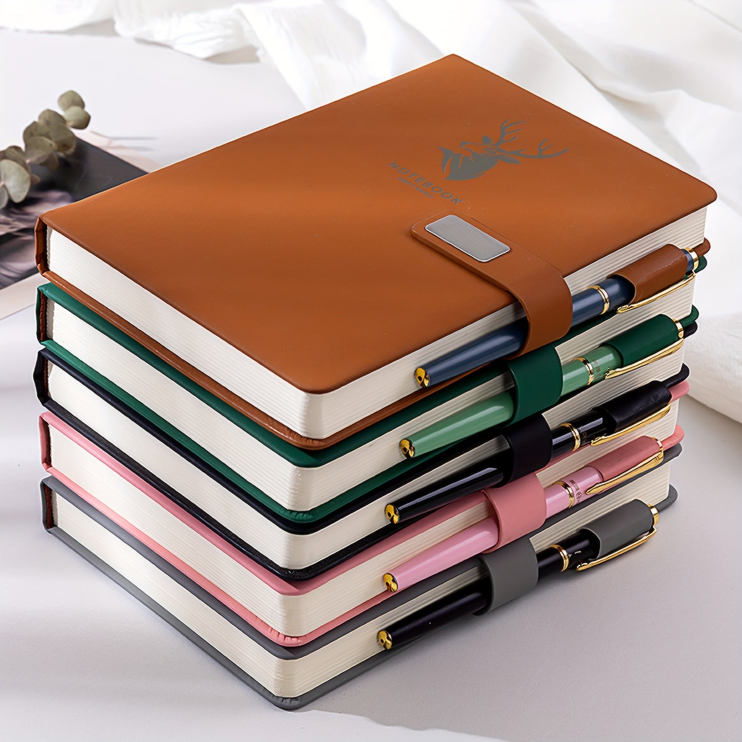 A5 journal with magnetic closure, 160 pages. Ideal for students and office use. Great for senior student diaries and office records. Made of premium faux leather.