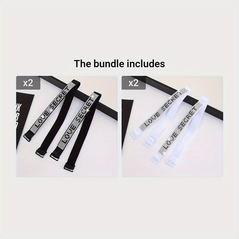 Rhinestone Bra Straps: Adjustable and Invisible lingerie accessory for women.