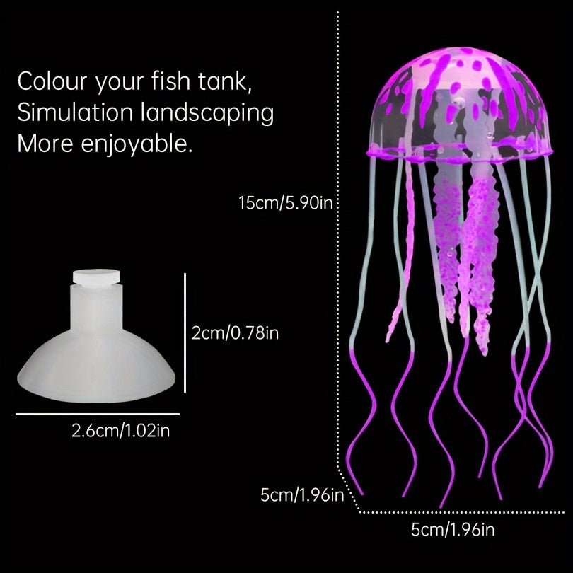 Artificial silicone jellyfish ornament for aquarium tank simulation.