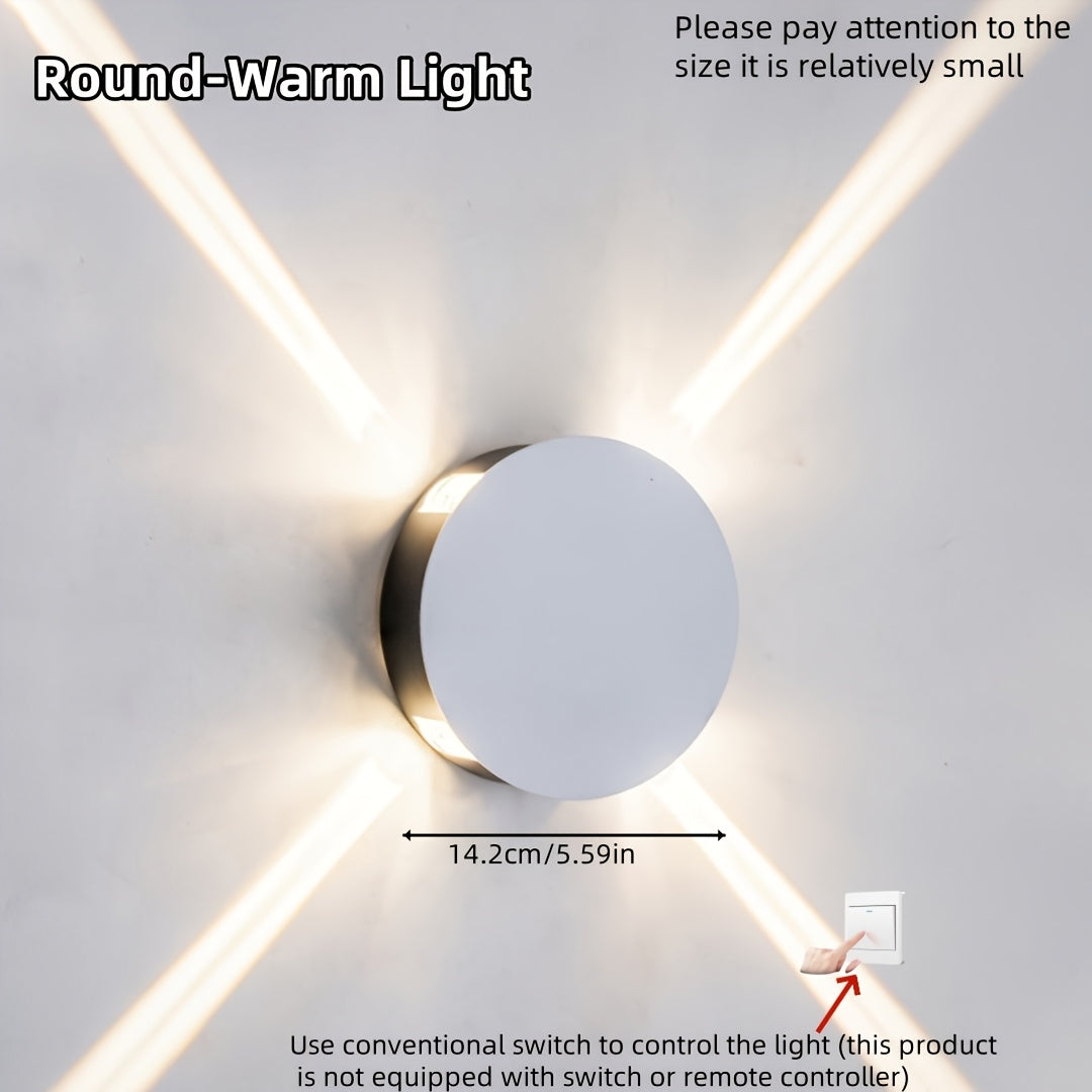 Modern LED wall light for KTV or living room with simple design, round aluminum construction.