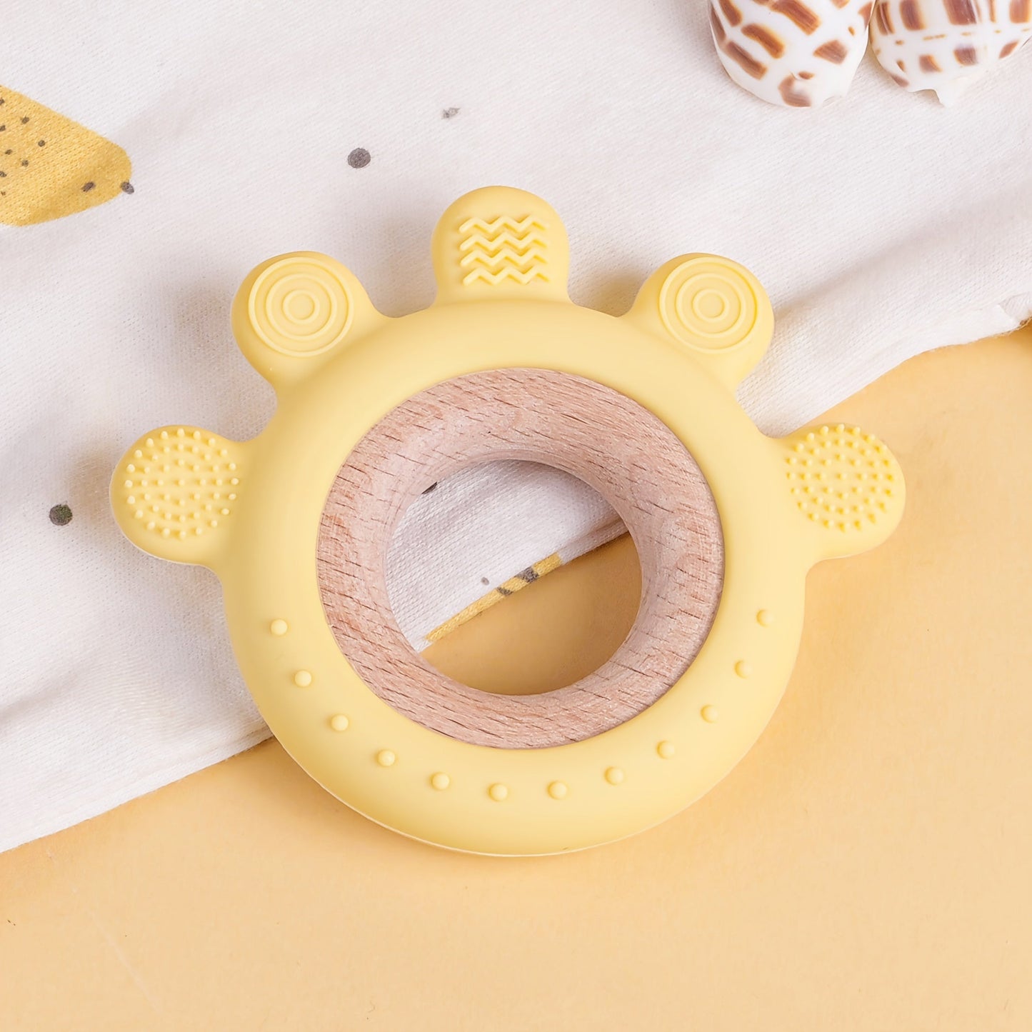 TYRY.HU Youngsters Teething Toy - BPA-Free Silicone Rudder with Wooden Ring, A Great Gift for Babies and Toddlers, Perfect for Holiday Celebrations and Baby Showers, by TYRY.HU