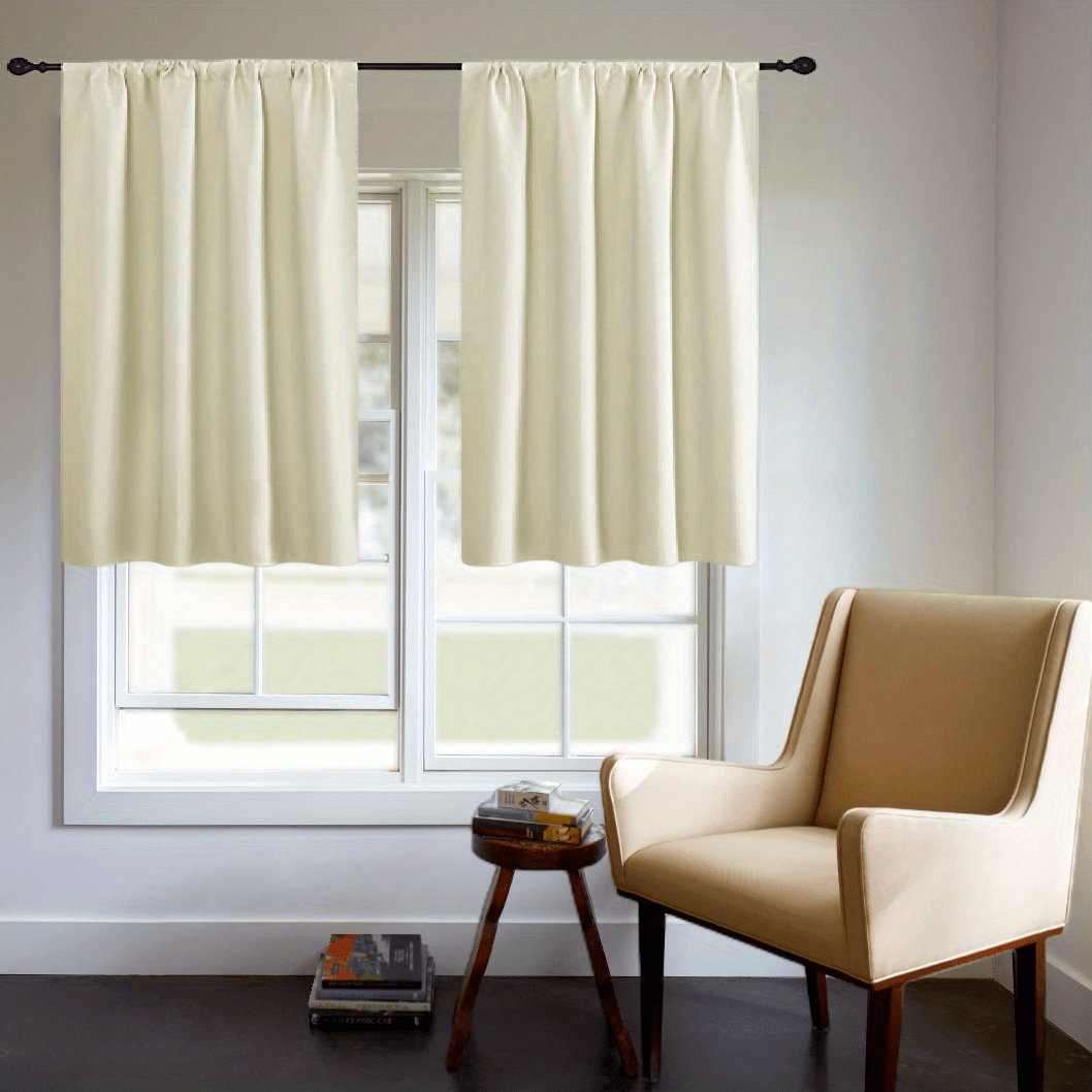 One Blackout Curtain (1 Panel) - Thick Rod Pocket Curtain for Heat Insulation and Light Blocking in Bedroom, 200g;